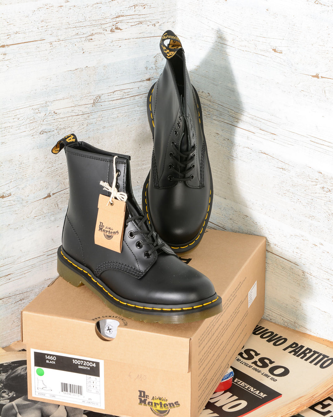 1460 Black Smooth 8 Eye Stivale donna Dr Martens omerostore